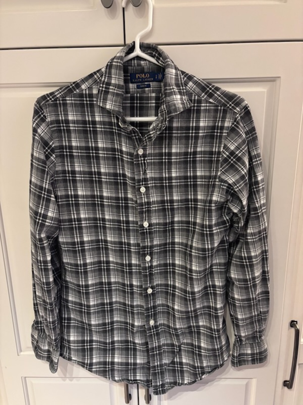Polo by Ralph Lauren Black & White Plaid Button-Down Shirt small